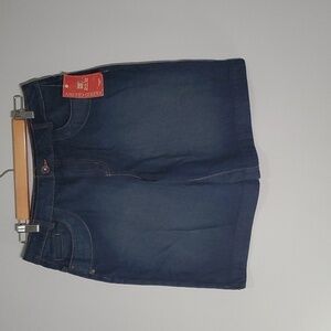 Faded Glory shorts women's size 8 blue denim longer Bermuda